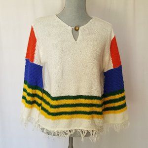 Vintage Rodeo Crown colorful striped Red, Blue, Yellow and Green sweater M